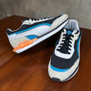 Puma City Rider Sneakers – Black/Blue/Orange Colorblock – Men's Size 10